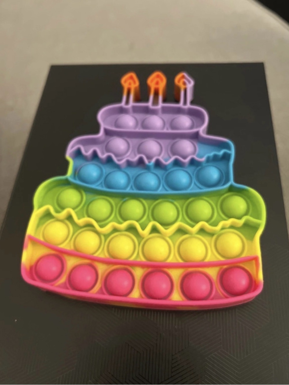 Birthday Cake Push Bubble Pop Fidget Toy Anti-Stress Silicone Sensory Toy